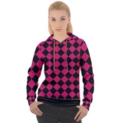 Block Fiesta Black And Peacock Pink Women s Overhead Hoodie