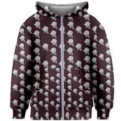 White Rose In Maroon Kids  Zipper Hoodie Without Drawstring by snowwhitegirl