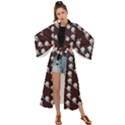 White Rose In Maroon Maxi Kimono View1