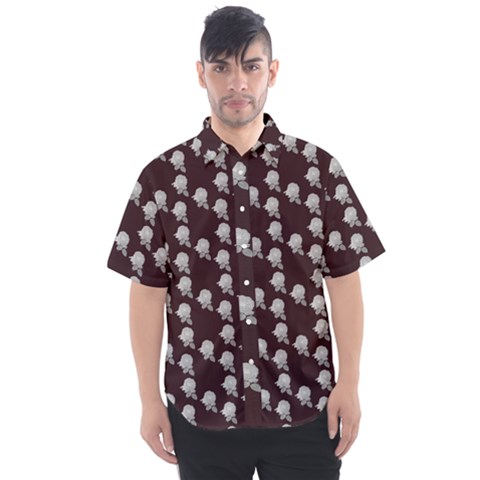 White Rose In Maroon Men s Short Sleeve Shirt by snowwhitegirl