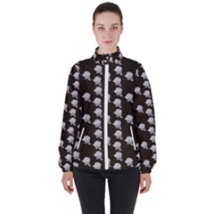 White Rose In Brown Women s High Neck Windbreaker by snowwhitegirl