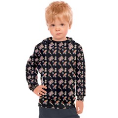 Robin Art Black Pattern Kids  Hooded Pullover by snowwhitegirl