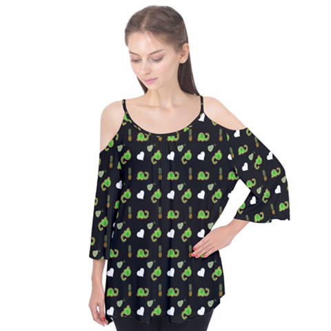 Green Elephant Pattern Flutter Tees by snowwhitegirl