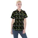 Green Elephant Pattern Women s Short Sleeve Pocket Shirt View1