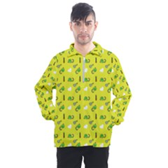 Green Elephant Pattern Yellow Men s Half Zip Pullover by snowwhitegirl