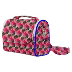 Doily Rose Pattern Watermelon Pink Satchel Shoulder Bag by snowwhitegirl