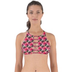 Doily Rose Pattern Watermelon Pink Perfectly Cut Out Bikini Top by snowwhitegirl