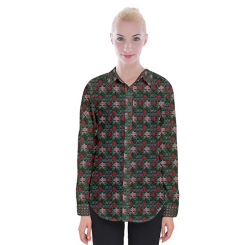 Dark Floral Butterfly Teal Bats Lip Green Small Womens Long Sleeve Shirt by snowwhitegirl