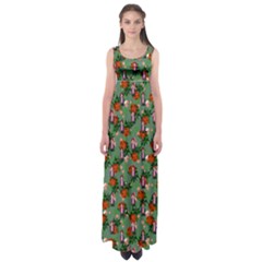 Fiola Pattern Green Empire Waist Maxi Dress by snowwhitegirl