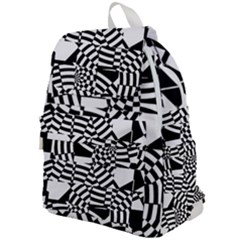 Black And White Crazy Pattern Top Flap Backpack by Sobalvarro