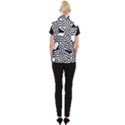 Black And White Crazy Pattern Women s Button Up Vest View2