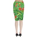 Red Flowers And Green Plants At Outdoor Garden Midi Wrap Pencil Skirt View2