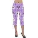 Cute Colorful Cat Kitten With Paw Yarn Ball Seamless Pattern Lightweight Velour Capri Leggings  View1