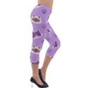 Cute Colorful Cat Kitten With Paw Yarn Ball Seamless Pattern Lightweight Velour Capri Leggings  View4