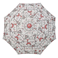 Cute Cat Chef Cooking Seamless Pattern Cartoon Straight Umbrellas by Vaneshart