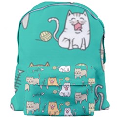 Seamless Pattern Cute Cat Cartoon With Hand Drawn Style Giant Full Print Backpack by Vaneshart