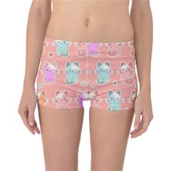 Cute Kawaii Kittens Seamless Pattern Reversible Boyleg Bikini Bottoms by Vaneshart