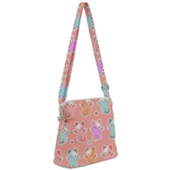 Cute Kawaii Kittens Seamless Pattern Zipper Messenger Bag by Vaneshart