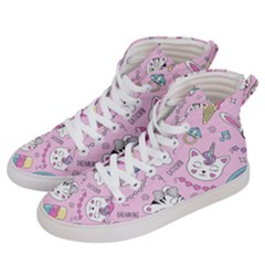 Beautiful Cute Animals Pattern Pink Men s Hi-top Skate Sneakers by Vaneshart