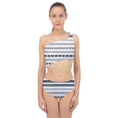 Borders Ikat Ethnic Frame Tribal Spliced Up Two Piece Swimsuit by Wegoenart