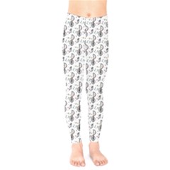 Musical Notes Pattern Kids  Leggings by Wegoenart