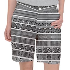 Borders Ikat Ethnic Frame Tribal Pocket Shorts by Wegoenart