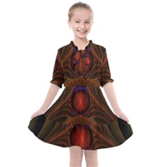 Fractal Fantasy Design Swirl Kids  All Frills Chiffon Dress by Wegoenart