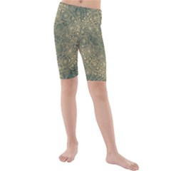 Fractal Abstract Background Pattern Kids  Mid Length Swim Shorts