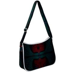 Fractal Abstract Background Pattern Zip Up Shoulder Bag