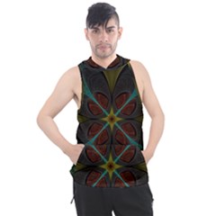 Fractal Art Abstract Pattern Men s Sleeveless Hoodie