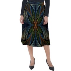 Fractal Art Abstract Pattern Classic Velour Midi Skirt 