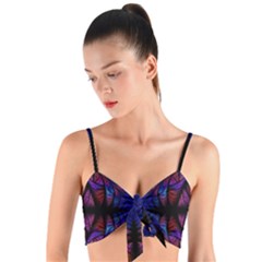 Ornament Decorative Floral Design Woven Tie Front Bralet