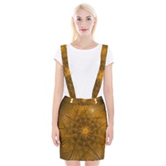 Fractal Flower Floral Gold Pattern Braces Suspender Skirt by Wegoenart