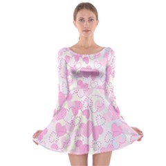 Valentine Background Hearts Bokeh Long Sleeve Skater Dress by Nexatart