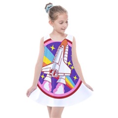 Pink Rainbow Rocket Kids  Summer Dress by Wegoenart