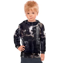 City Night Moon Skyline Skyscraper Kids  Hooded Pullover