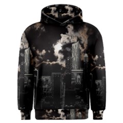 City Night Moon Skyline Skyscraper Men s Overhead Hoodie by Wegoenart