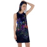 Grunge Paint Splatter Splash Ink Racer Back Hoodie Dress