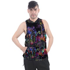 Grunge Paint Splatter Splash Ink Men s Sleeveless Hoodie by Wegoenart