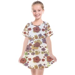 Multicolored Floral Collage Print Kids  Smock Dress by dflcprintsclothing