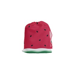 Minimalist Summer Watermelon Wallpaper Drawstring Pouch (xs) by Nexatart