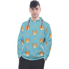 Cute Corgi Dog Face Pattern Men s Pullover Hoodie by Nexatart