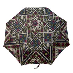 Zentangle Style Geometric Ornament Pattern Folding Umbrellas by Nexatart