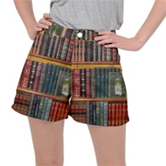 Books Library Bookshelf Bookshop Ripstop Shorts by Nexatart