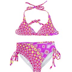 Digital Arts Fractals Futuristic Pink Kids  Classic Bikini Set by Nexatart