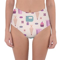 Seamless Bakery Vector Pattern Reversible High-waist Bikini Bottoms