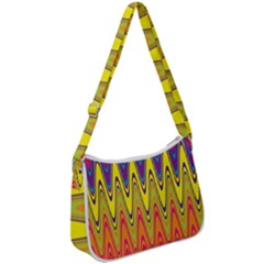 Retro Colorful Waves Background Zip Up Shoulder Bag by Nexatart