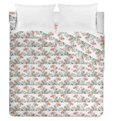 Photo Illustration Floral Motif Striped Design Duvet Cover Double Side (queen Size) by dflcprintsclothing