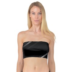 Minimalist Black Linear Abstract Print Bandeau Top