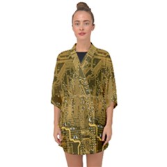 Pcb Printed Circuit Board Half Sleeve Chiffon Kimono by Vaneshart